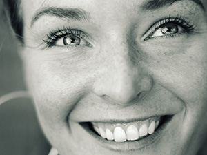 happy woman with teeth showing smile